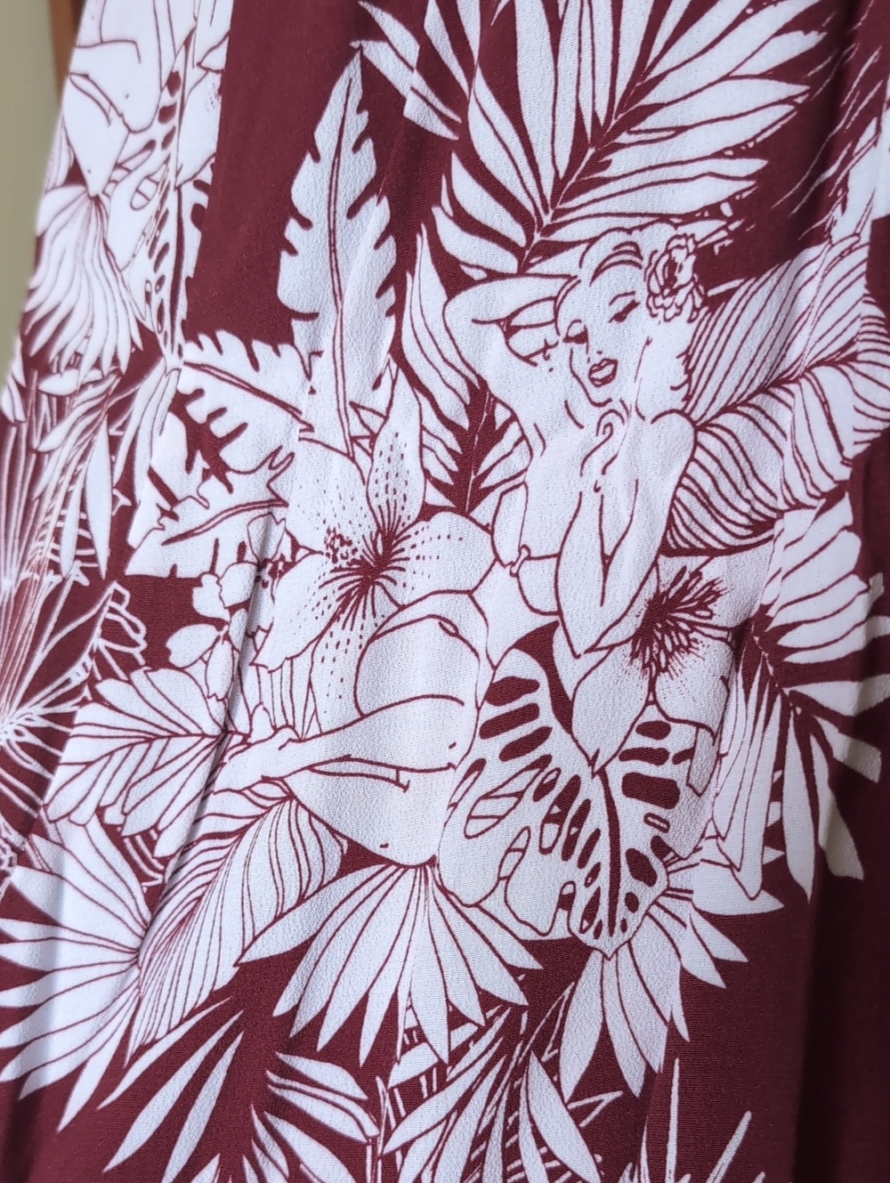 NWT Lord & Taylor 424 Fifth Floral Midi Skirt Size 2 Maroon Tropical Pinup Print